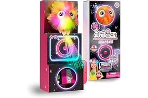 WOW! PODS CHIBIES Boom Box - Sparkle | Cute Fluffy Party Pets That Flash to the Beat of Music | Interactive Animal Soft Toy Characters