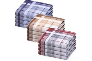 JEMIDI Pañuelos Hombre de algodón - Juego 12x pañuelos Tela Hombre de Colores para Bolsillo Nariz para Caballero - Pañuelos de Tela Cuadrados 40x40 cm - Lavables a máquina