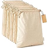 Buy LEAFICO Multipurpose Eco Cloth Bags - Large 10x12 Inch (12 Pack) - Cotton Produce Storage Sacks - Muslin Drawstring Pouches for Vegetables - Bread Bags - Fabric Sachets Online at Low Prices in India