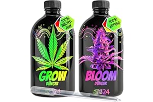 HOMEGROW24 Engrais pour Cannabis Duo - Grow et Bloom Engrais liquide NPK pour plantes d'intérieur, d'extérieur & autofloraison et kit de culture d'engrais pour chanvre adapté à la boîte de culture