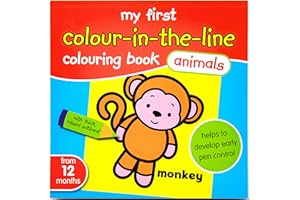 BOOGHE My First Colouring Book Animals - Baby First Colour in The Line Book - from 12 Months…