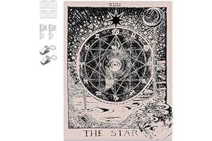 Unnosin Wandbehang Tapisserie Tarot, Wandteppich Astrologie Konstellation Tapisserie Meditation Tapisserie, für Psychedelic Mystic Zimmerdekoration 150 x 130 CM Star