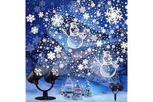 iShabao Projektor LED płatki śniegu, dynamiczny, na zewnątrz, dla ogrodu i okien, z timerem, wodoszczelne