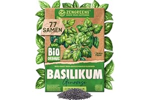 ZenGreens® - Bio Basilikum (Genovese) Samen - Basilikumsamen - Kräutersamen für den einfachen Anbau im Garten, Balkon oder Küche - Kräuter Saatgut ideal für Anfänger - Basilie