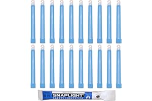 CYALUME TECHNOLOGIES Cyalume SnapLight Knicklichter in Blau (20-er Pack) - 15 cm Glow Sticks mit Haken am Ende - ultra helle Light Sticks mit einer Leuchtdauer von 8 Stunden