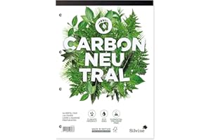 Silvine Bloc de recambio A4 carbono neutro – forrado con margen, 120 páginas de papel neutro CO2 Premium Ref R301