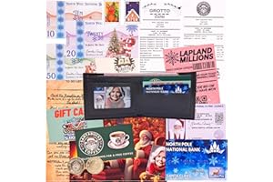 ASVP SHOP Santa's Lost Wallet Evidence Kit - Including an Actual Wallet - Magical Christmas Eve Set with Bank Card, Schlitten Flying License, North Pole Money, Loyalty Cards, Receipts & Many More Fun Surprises