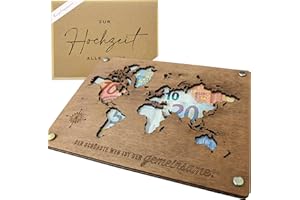 Woodland Mail Geldgeschenk Hochzeit Hochzeitsgeschenke für Brautpaar Geldgeschenke Verpackung mit Hochzeitskarte (Weltkarte)