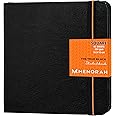 MENORAH – Square - The True Black Sketch Book for Artist - 250 GSM - Hard Case Bound Sketchbook - 84 Pages/42 Sheets - (Size 15.0 x 15.0 cm) Drawing Art Journal (Black Sketchbook- Square)