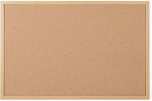 Bi-Office Earth Executive - Tableau d'Affichage en Liège avec Cadre en MDF, Chêne, 60 x 45 cm