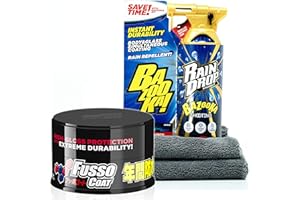 ‎DETAILMATE detailmate Versiegleung Set: Soft99 Rain Drop Bazooka, 300ml - Sprühversiegelung für Lack, Scheinwerfer, Glasoberfläche, Reifen, Chrom, Kunststoff (außen), Felgen + Premium Mikrofasertuch
