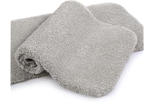 VANZAVANZU Badematte rutschfest 2er Pack Badteppich Verdickt Badezimmerteppich Weich Badeteppich Flauschige Mikrofaser Badvorleger, Supersaugfähig, Maschinenwaschbar - 40 x 60cm (Hellgrau)