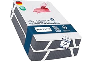 ‎UTOPIA BEDDING Utopia Bedding Matratzenschoner 90 x 200 cm (2er Pack) Wasserdicht, Mit Elastisch Eckbändern, Oeko-TEX Zertifiziert Matratzenauflage Atmungsaktive, Matratzenschutz Weiß