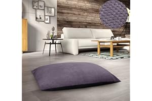 ASHLEY MILLS Large Floor Soft Teddy Chenille Touch Cushion Pet Pillow Cushion Garden Soft Comfy Cushion (Aubergine/Plum, 58 x 85cm)