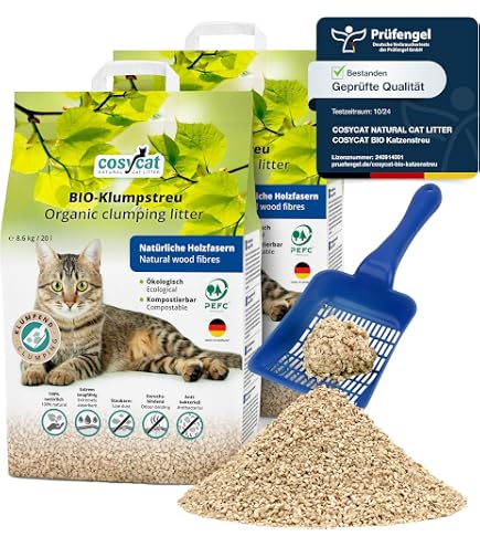 Greenwoods klumpende Katzenstreu Pflanzenfaser-Klumpstreu 2 x 30 l,  biologisch abbaubar, : Amazon.de: Haustier