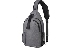 Lacdo Zaino monospalla Sling Bag Borsello Tracolla Borsa a Spalla per Uomo Donna Impermeabile Antiurto Casual zaino monospalla, Grigio