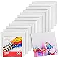Artlicious Canvases for Painting - Pack of 12, 6 x 6 Inch Blank White Canvas Boards - 100% Cotton Art Panels for Oil, Acrylic & Watercolor Paint