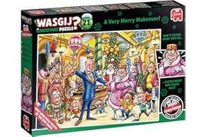Wasgij Christmas 21, A Very Merry Makeover - Festive 2 x 1000 Piece Xmas Jigsaw Puzzle for Adults - Puzzling, Challenging & Brainteasing Adult Jigsaws - 100% Recycled Cardboard 1000Pc Puzzles - Jumbo