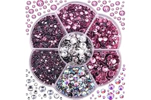 Blinginbox 3000pcs Hotfix Rhinestones, Pink Hotfix Crystal Rhinestones Mixed Sizes SS6-SS30 Gems for Clothes and Craft DIY Decorations(Lt.Pink)