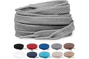 TULMERO 2 pares de cordones 100% algodón – Cordones planos de 8 mm de ancho para zapatillas de deporte