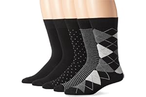 Amazon Essentials 5-pak wzorzystych skarpet do sukienki Mężczyźni 5-pack Patterned Dress Socks (5 w zestawie)