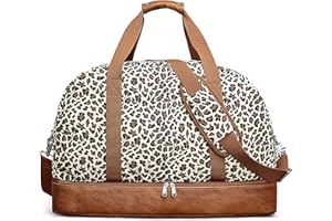 S-ZONE Bolsa de 60 L para Mujeres y Hombres, Bolsa de Viaje Grande para Llevar Fin de Semana Durante la Noche con Compartimento para Zapatos