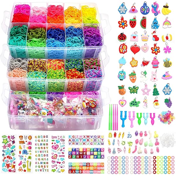 UOCAI 100 stuks Charms hangers set, Loom banden accessoires voor kinderen, rubberen armband en sieraden knutselen, Loom charms, hangers set voor DIY armbanden halsketting oorbellen voor kinderen