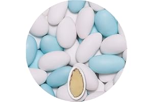 EinsSein 1kg Boda Almendra Pellets Gracile Mix Color blanco y azul cielo mate Bautizo Comunión Graciles Comunión Niños Confetti Fiesta Cumpleaños Chocolate Evento