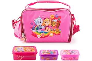‎P:OS p:os PAW Patrol Kühltasche Klein Kinder 1,7 L - Mini-Kühlbox inkl. 3x Brotdose - Perfekt für Unterwegs, Strand, Kindergarten oder Schule, Pink