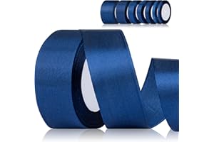 Fyshird Satin Ribbon Blue 40 mm x 22 m Gift Ribbon Wide Dark Blue Ribbon Wedding Polyester Navy Ribbons for Crafts Decorative Ribbon for Gift Packaging Birthday DIY