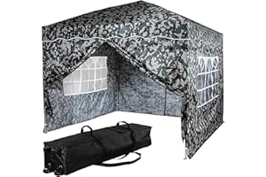 INSTENT Pavillon 3 x 3 m Basic wasserdicht UV Schutz 50+, urban mit 4 Seitenteilen