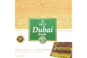 ‎SAYY Dubai Style Breath Schokolade – Knuspriger Kadayıf mit Pistazien, Premium-Qualität, Handgemachte Dessert-Tafel,Halva 100g