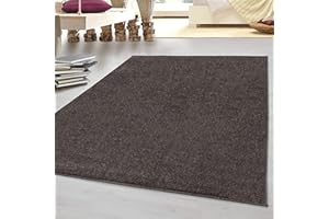 ‎HOMEBYHOME HomebyHome Teppich Wohnzimmer 200x290 cm (200x300 cm) Mocca Einfarbig Design - Schlafzimmer Teppich Kurzflor Extra Weich Pflegeleicht Gabbeh Optik Teppiche für Küche Esszimmer Jugendzimmer - Rug