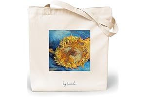 Loxato Bolsa Tela Tote Bag - Bolsos Bandolera Mujer - Bolsas de Algodón Natural 100% Reutilizables - Extra Ancho 8cm Asas Largas 70cm 220 gr/m2 - Bolsas de Tela Bonitas