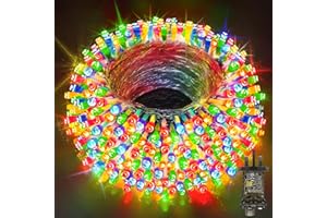 JXLEDAYY 200 FT 500 LED Christmas Tree Lights Outdoor Decorations Fairy Lights Mains Powered Waterproof Multicolour String Lights Plug in with Remote Timer 8 Modes for Xmas Outside Garden House Party