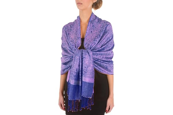 Sakkas Two Ton Vintage Jacquard Paisley Pashmina Châle Écharpe Étole
