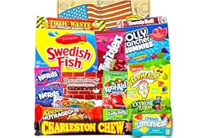 Heavenly Sweets Amerykańskie pudełko na słodycze i czekoladę - Klasyczne przysmaki retro z USA - Kosz prezentowy idealny dla dzieci, dorosłych, na urodziny, Boże Narodzenie, Wielkanoc - 20 Słodycze