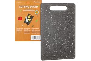 LIVAIA Chopping Board - Plastic Cutting Boards with Ergonomic Handle - Dishwasher-Friendly and Knife Gentle - Chopping Blocks for Vegetables, Meat, Fruits - Kitchen Accessories - 25x15 cm, Black