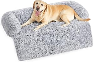 Feandrea FluffyHug Panier pour Chien, Tissu Peluche, Tapis, Couverture de Protection pour Canapé, Taille XXL, pour Chiens de Grande Taille, 122 x 95 x 18 cm, Gris Ombré PGW224G01