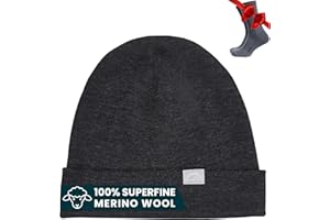 Merino.tech Bonnet Laine Merinos Homme et Femme - Unisexe Bonnet Merinos et des Chaussettes – Chaud, Doux, Respirant