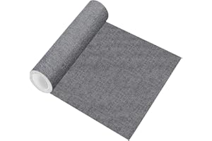 Bocguy Adhesive Fabric Repair Patches, 8 X 150 cm Linen Fabric Patch for Textiles Self-Adhesive Patch for Sofa Curtain Car Seat Various Fabrics, Grey