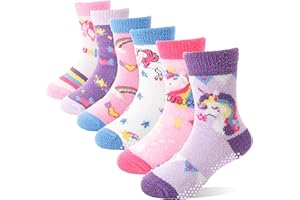ANTSANG Stoppersocken Antirutschsocken Kuschelsocken Rutschfeste Flauschige Anti Rutsch Kind Thermosocken Wintersocken Rutschsocken Warme Haussocken Antirutsch HüTtensocken Dicke Socken
