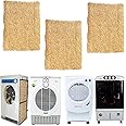 SAI PRASEEDA Air Cooler Grass Cooling Pads Wood Wool 18 x 28 Set of 3 Pack Covering with Net Suitable for All Desert Coolers SP:1