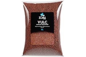 ZOMA VULC Lapillo vulcanico per piante 3/5 mm, migliora drenaggio e composizione del substrato, Ideale per bonsai, piante Grasse e giardino - Made in Italy - 6L