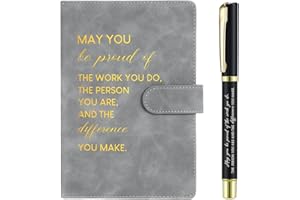 Sinmoe Employee Appreciation Thank You Gifts Christmas Leather Notebook and Pen Set New Job Leaving Gifts for Men Women Volunteer Team Colleague Coworker Teacher Office(Dark Gray,Difference)