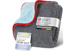 Glart 471PP microfibre cloth, for paint polish, panes, cockpit, polishing & drying for car, motorcycle and bicycle,microfibre polishing cloth varnish, 60x40 cm, Anthracite-blue