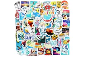 RONGWANGFU Lot de 100 autocollants surf d'été - En vinyle imperméable - Pour ordinateur portable, enfants, voitures, moto, vélo, skateboard, valise, ordinateur - Graffiti