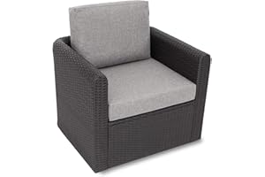 Bjird - Coussin pour chaises de Jardin - Coussin de siège - 60x55 cm Extérieur - ou transat de Jardin, terrasse ou Balcon - Gris