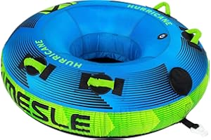 MESLE Tube Hurricane 58'', pour 1-2 Personnes, Towable Donut Fun-Tube, Pneu de remorquage Gonflable à Tirer, pour Enfants & Adultes, pour Sports Nautiques, Bateau à Moteur & Jet-Ski