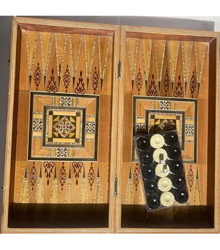 Staroyun Staroyun1020128 - Backgammon (25 x 48 x 7 cm), diseño de nácar Staroyun Staroyun1020128 - Backgammon (25 x 48 x 7 cm), diseño de nácar